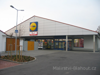 Malby a nátěry v interiéru obchodu Lidl Trhové Sviny.